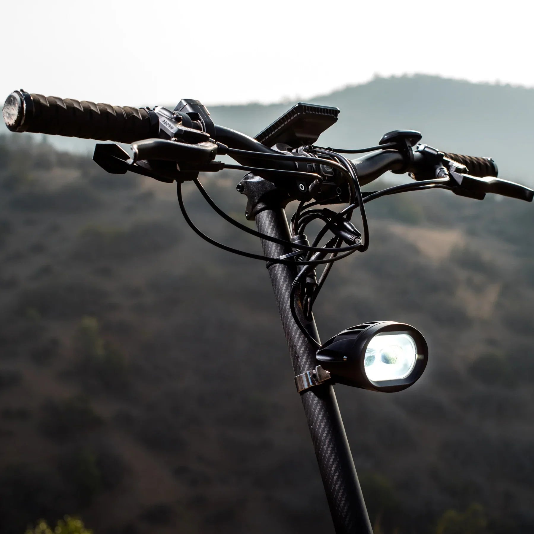 Electric Scooter Nami Burn E 3 Max features a sleek handlebar design with durable grips, efficient lighting system.