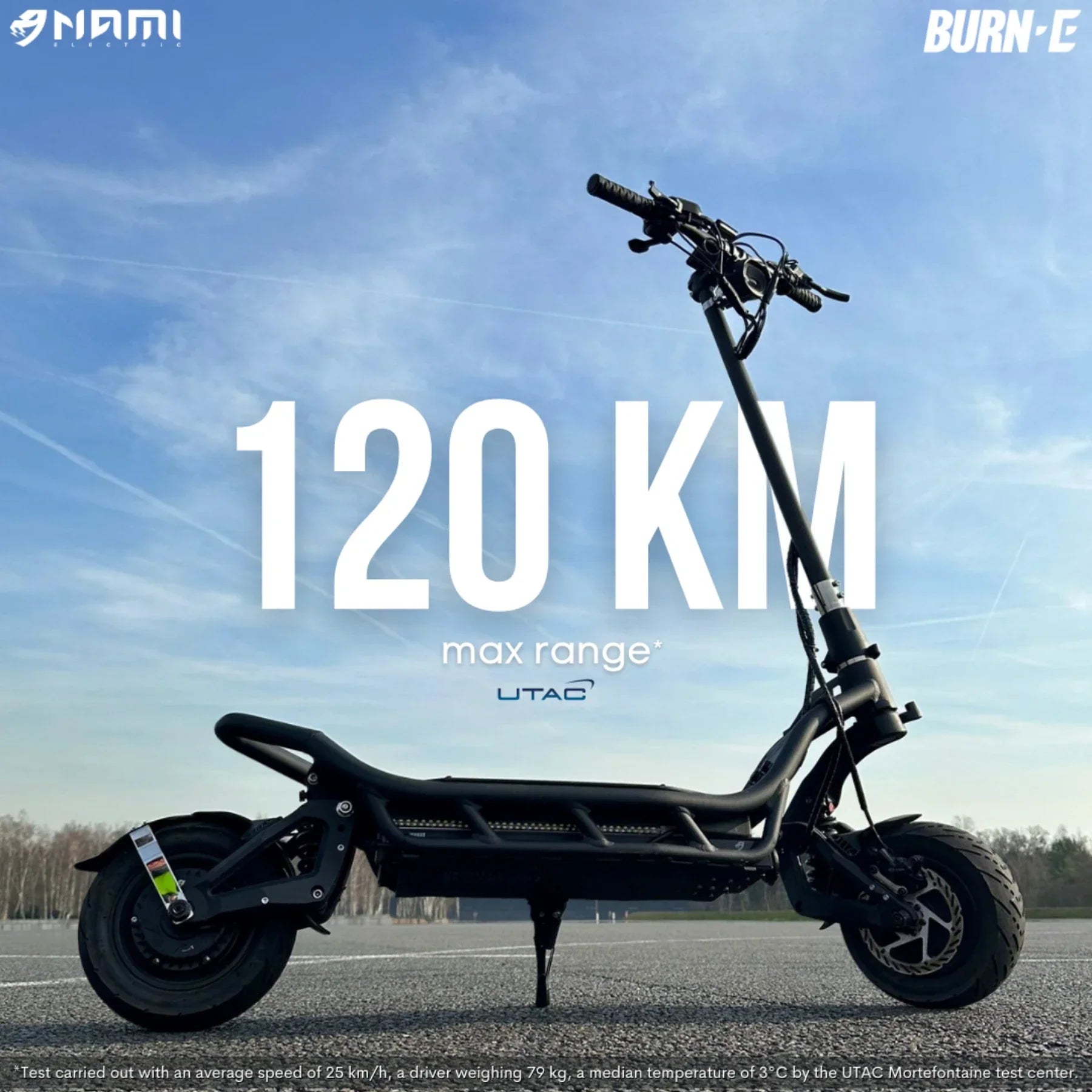 Electric Scooter Nami Burn E 3 Max features a sleek design, boasts a maximum range of 120 KM, ideal for commuting.