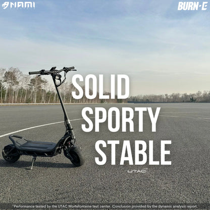 Electric Scooter Nami Burn E 3 Max, featuring a sporty design, solid build, and stability for smooth rides.