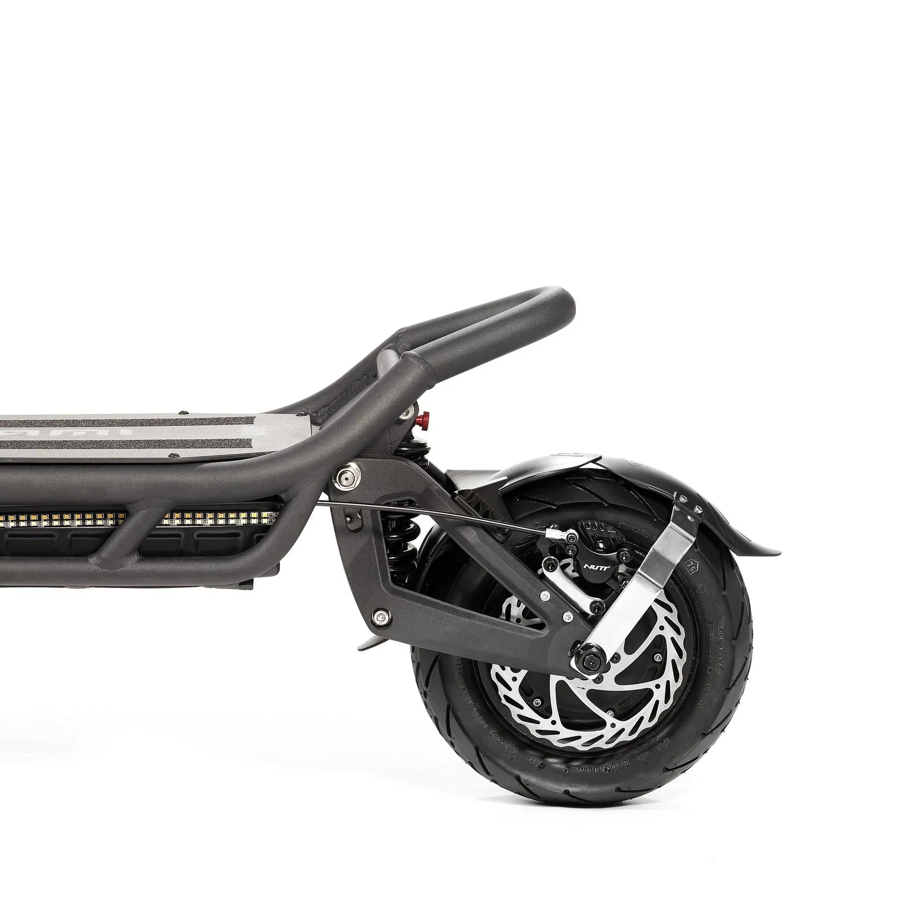 Electric Scooter Nami Burn E 3 Max features a sturdy frame, large rear tire, and advanced braking system.