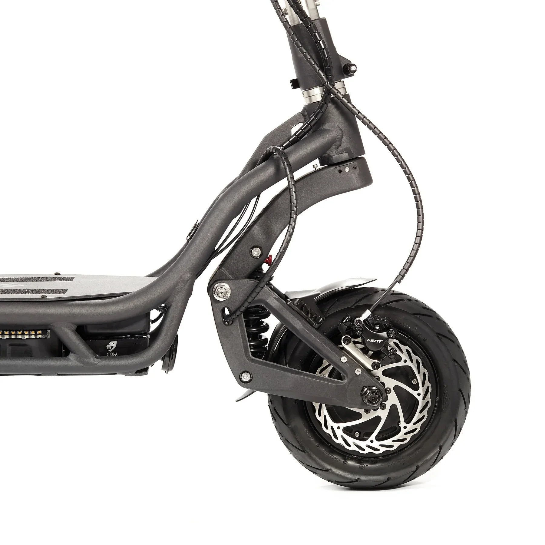 Electric Scooter Nami Burn E 3 Max features a robust frame, a powerful rear wheel, and sleek design details.