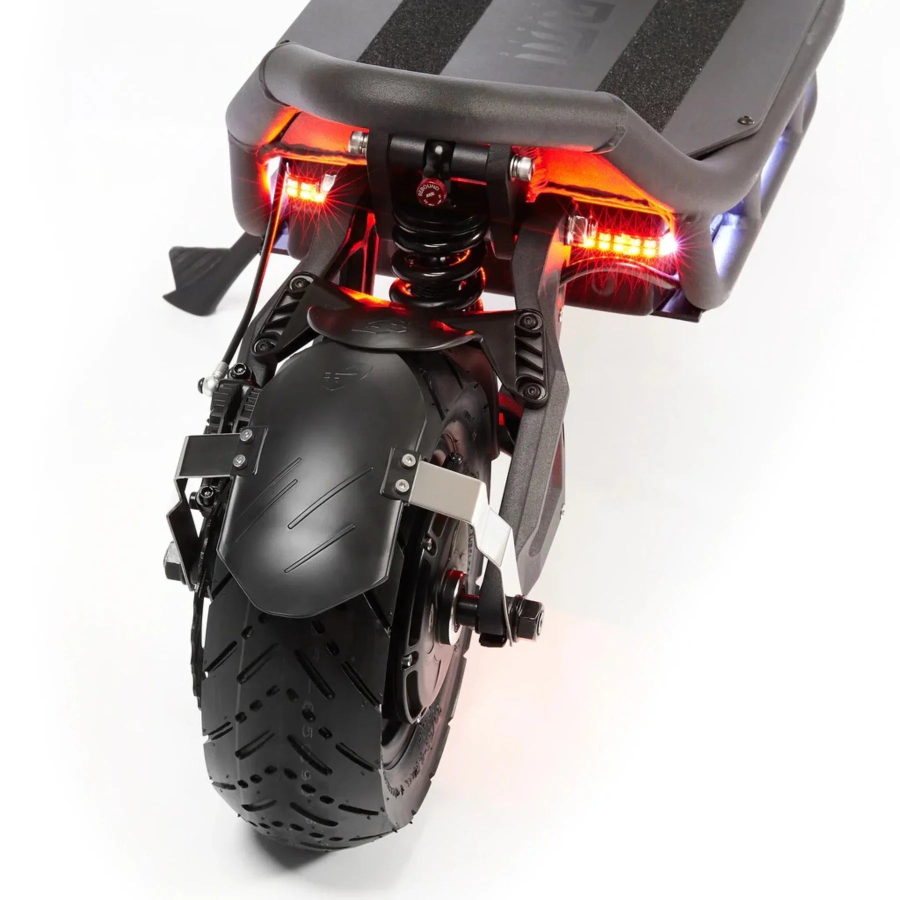 Electric Scooter Nami Burn E 3 Max features a robust rear wheel, dynamic suspension, and bright lights for safety.