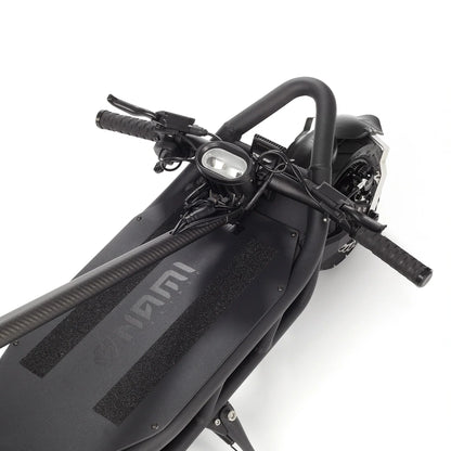 Electric Scooter Nami Burn E 3 Max features a sleek design, robust handlebars, and a powerful headlight for visibility.