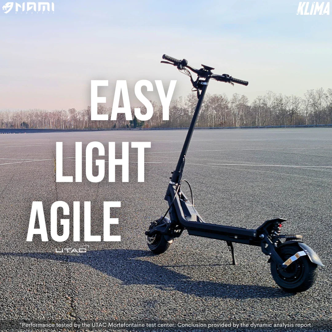 Electric Scooter Nami Klima, featuring a sleek design, lightweight build, and agile handling for easy rides.