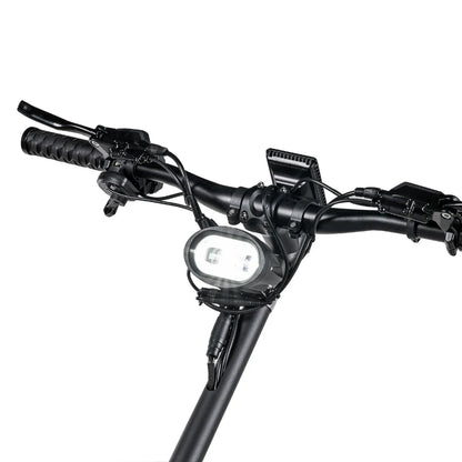 Electric Scooter Nami Klima Max features a sleek handlebar design with integrated headlight and controls for a smooth ride.