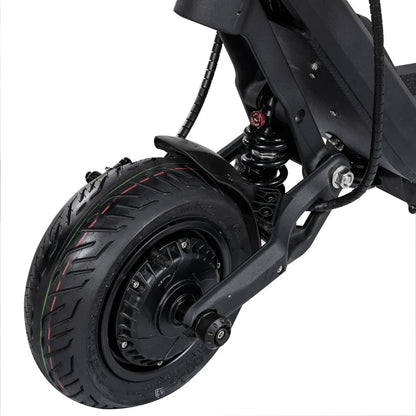 Electric Scooter Nami Klima Max features a robust design, showcasing a durable rear tire and advanced suspension system.
