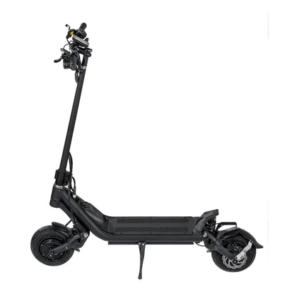 Electric Scooter Nami Klima Max features a sleek black design, robust frame, and innovative suspension for a smooth ride.