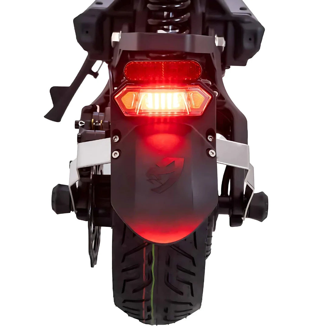 Electric Scooter Nami Klima One features a sleek design with a prominent rear light and robust tire.