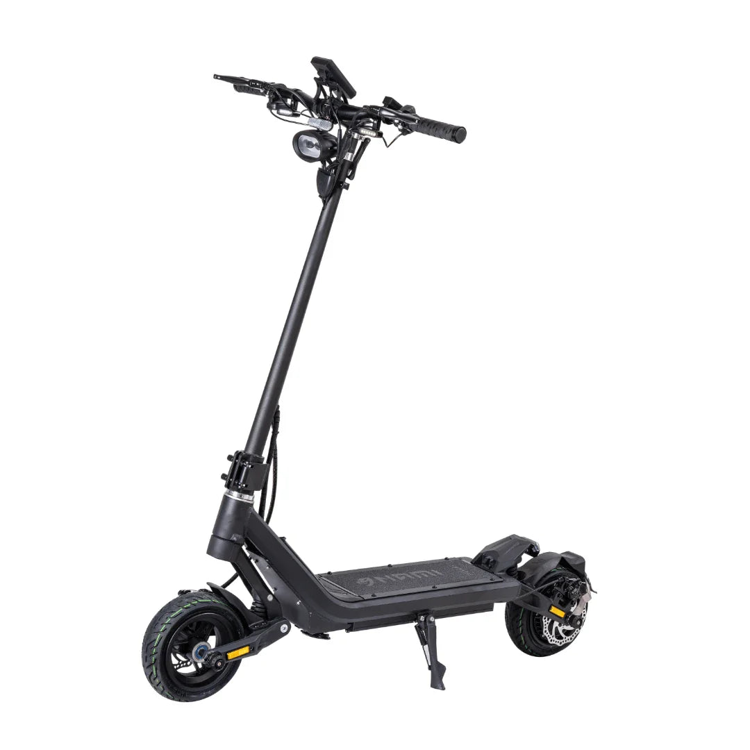 Electric Scooter Nami Stellar features a sleek black frame, ergonomic handlebars, and sturdy wheels for smooth rides.