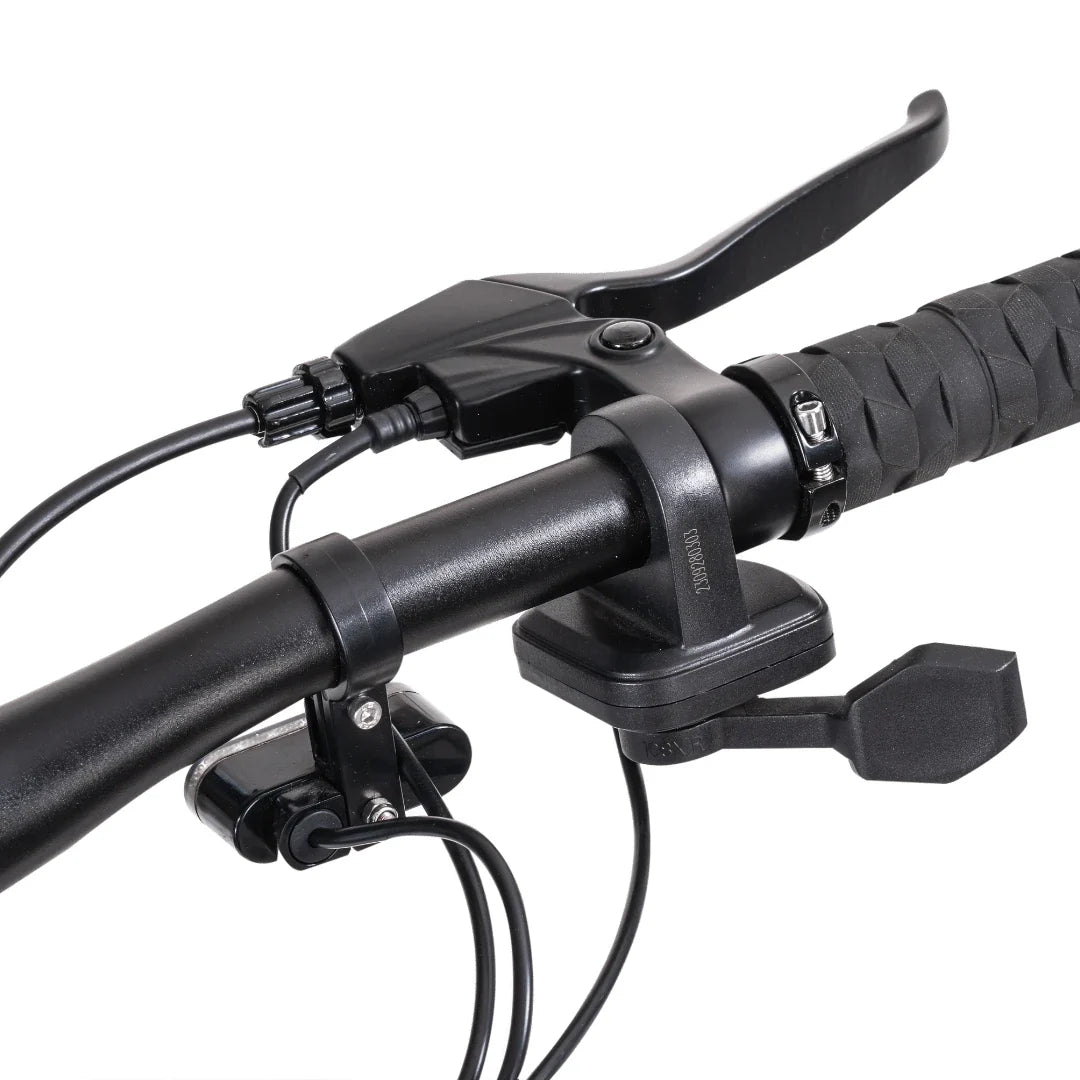 Electric Scooter Nami Stellar features a sleek handlebar setup with ergonomic grips and control levers.
