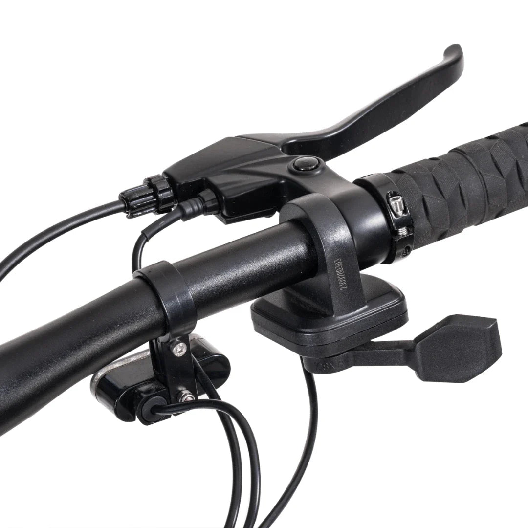 Electric Scooter Nami Superstellar, featuring a sleek handlebar with grip, throttle, and control components.