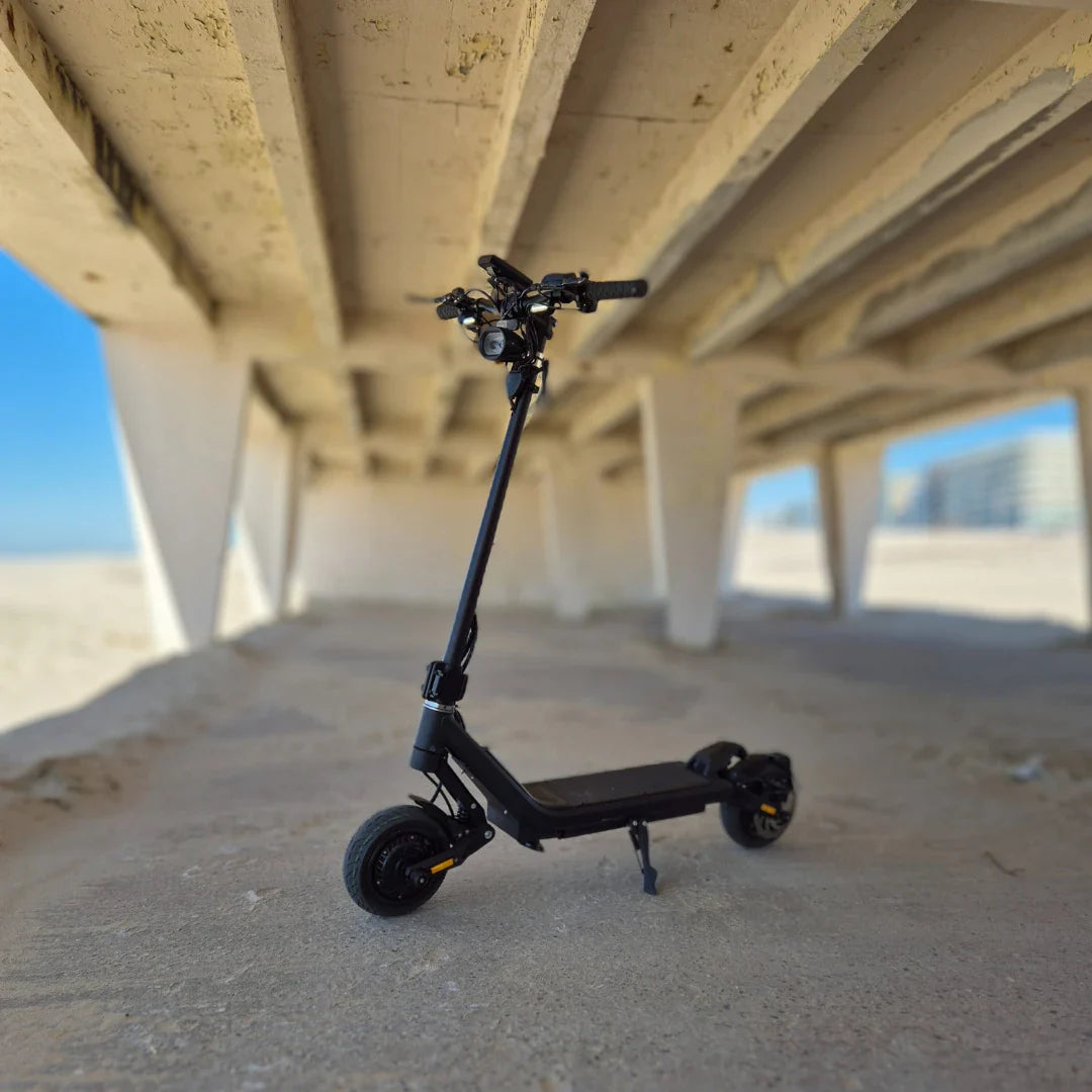 Electric Scooter Nami Superstellar features a sleek design, sturdy frame, and all-terrain tires for smooth rides.