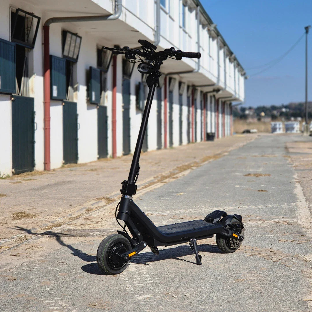 Electric Scooter Nami Superstellar, sleek black design, sturdy frame, large wheels, ideal for urban commuting.