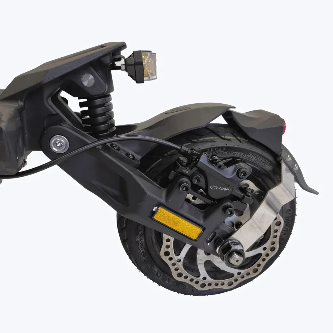 Electric Scooter Nami Superstellar features a powerful rear suspension, durable brake system, and sleek design.