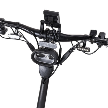 Electric Scooter Nami Superstellar features a sleek handlebar with digital display, LED headlight, and controls.