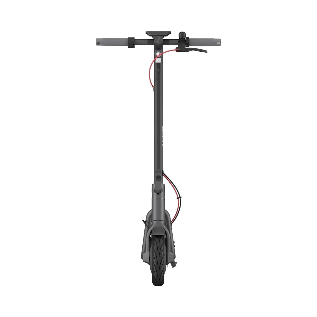 Electric Scooter Navee V40i Pro features a sleek design, tall handlebar, robust frame, and durable front wheel.