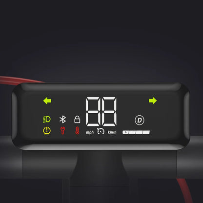 Electric Scooter Navee V50i Pro features a digital display showing speed, battery status, and Bluetooth connection.