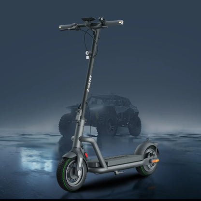 Electric Scooter Navee V50i Pro features a sleek design, sturdy frame, bright headlights, and durable tires.