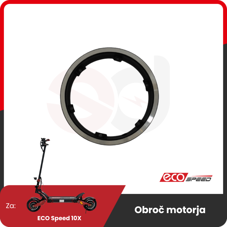 Motor Rim for ECO Speed 10X – motor rim with silver and black finish