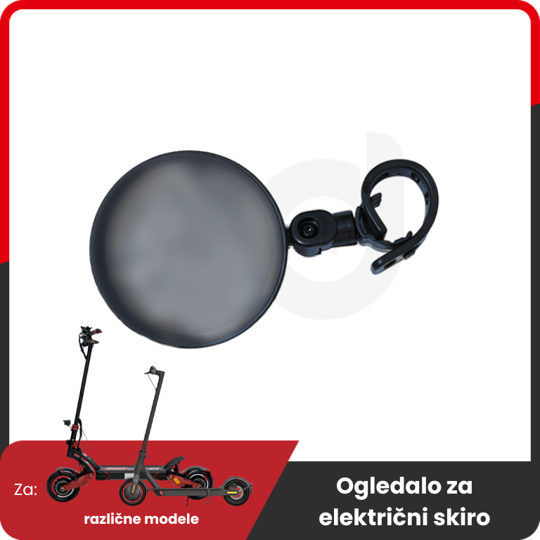 Mirror for Scooter and Bike – round mirror with handlebar clamp