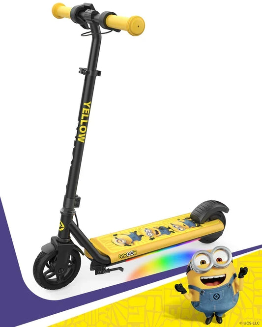 Electric scooter Gyroor H30 MAX – front three-quarter view with Minion character