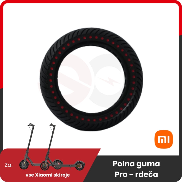 Solid Tire Pro for Xiaomi 8.5" – solid tire with red internal damping