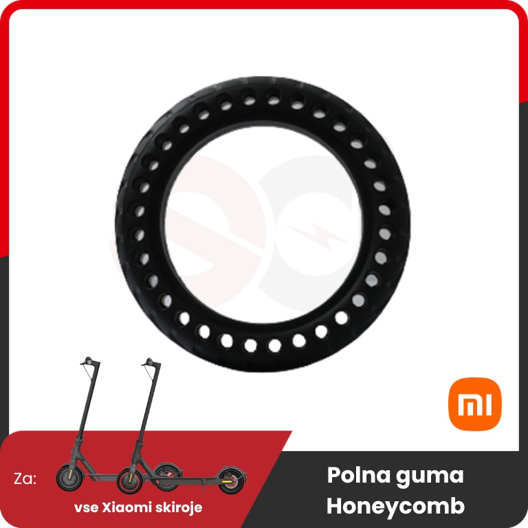 Solid Tire 8.5 for Xiaomi – front view, honeycomb pattern
