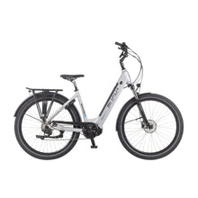 Electric bike Puch Suv Q 4 9 in silver color, with low entry frame and wide tires
