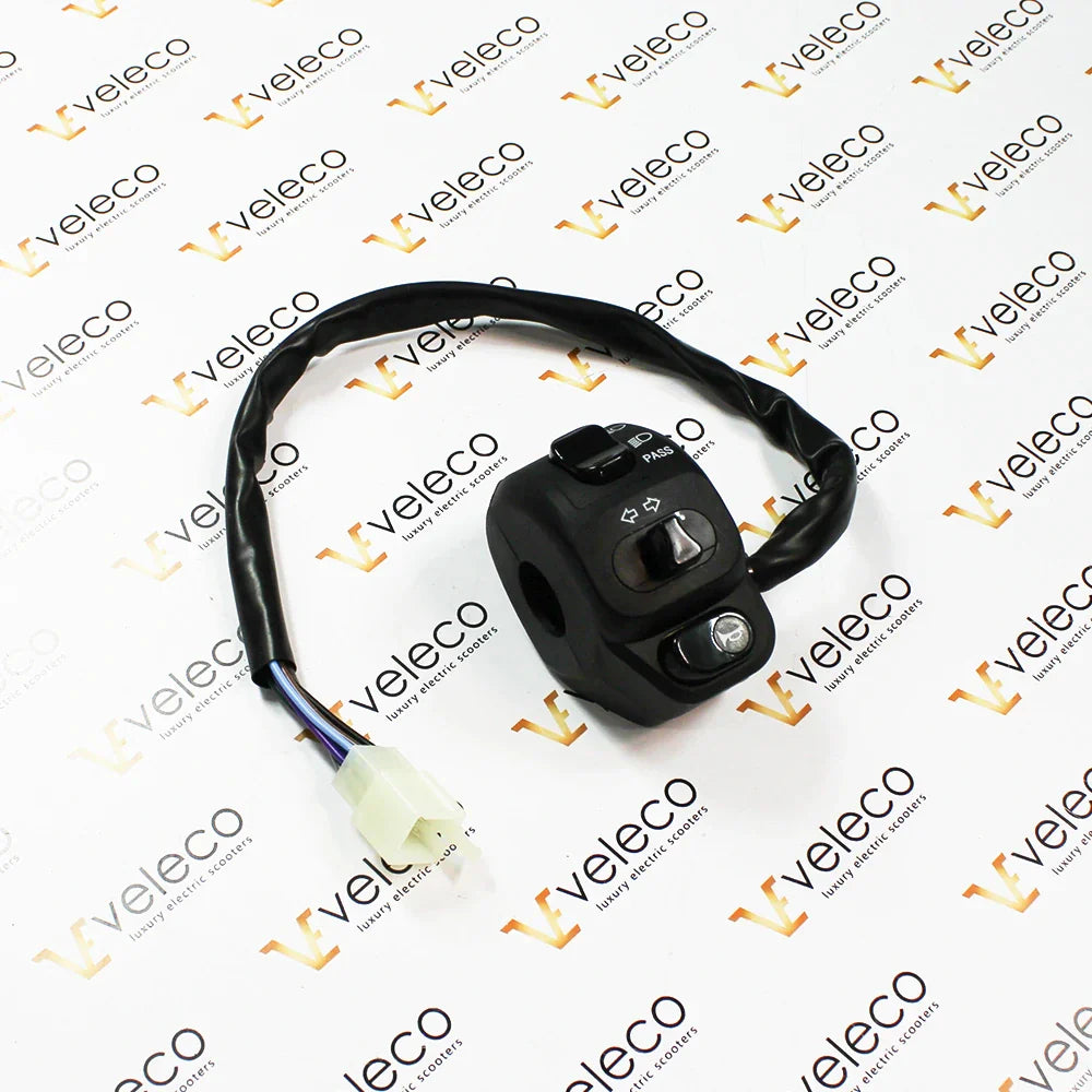 Integrated Left-Hand Switch for Veleco Sagitta – black handlebar switch with wiring harness