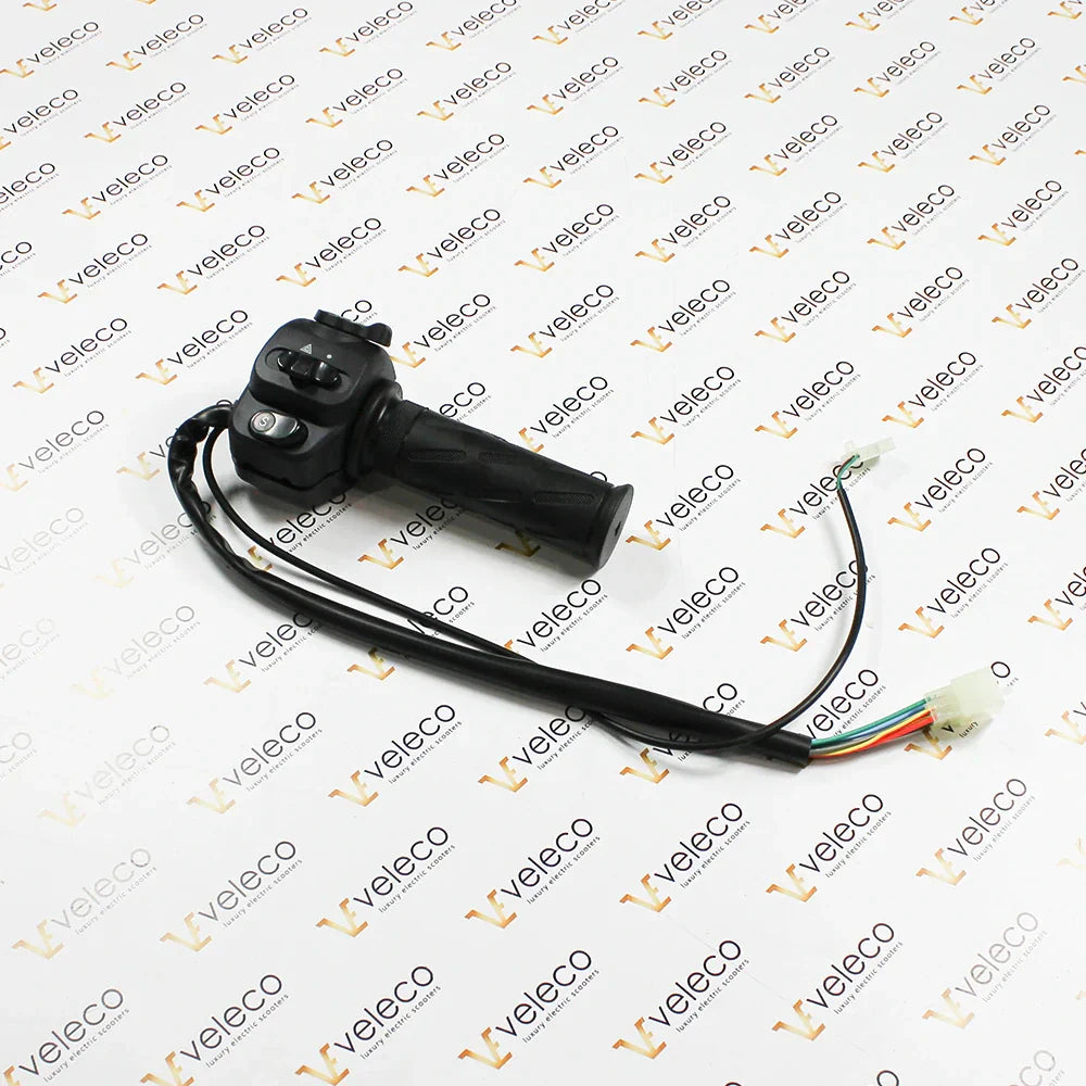 Integrated Right-Hand Switch with Throttle for Veleco Sagitta – black switch and throttle assembly with wires