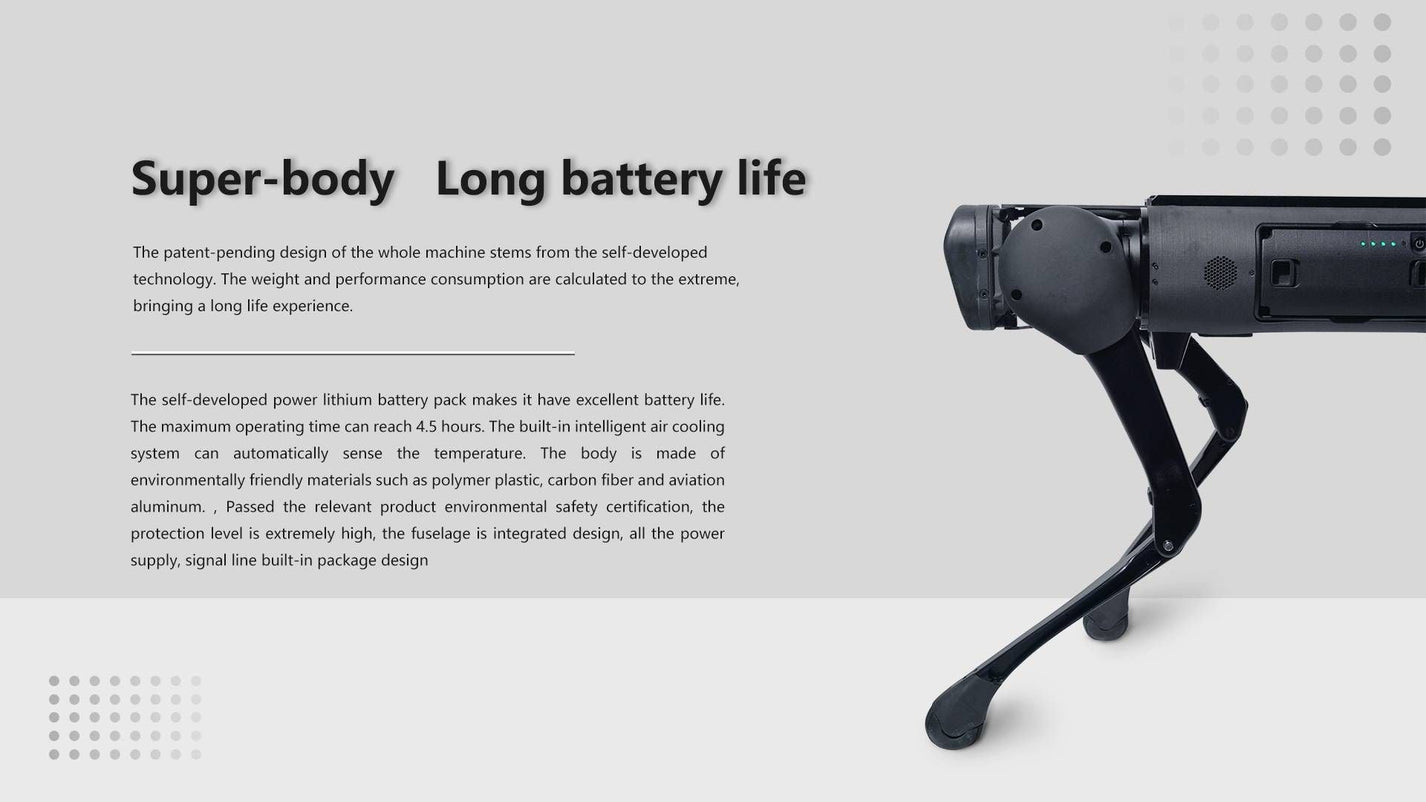 Unitree AlienGo – side view with text overlay