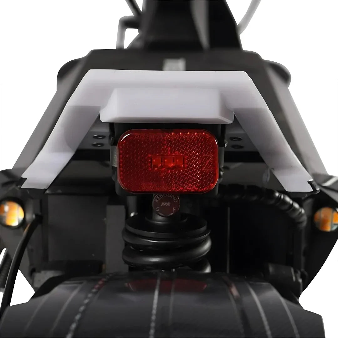 Electric Scooter Teverun Fighter 11 Plus features a rear red reflector for enhanced visibility and safety.