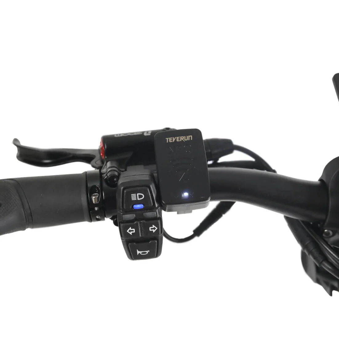 Electric scooter Teverun Fighter 11+ 2024 – left handlebar controls close-up