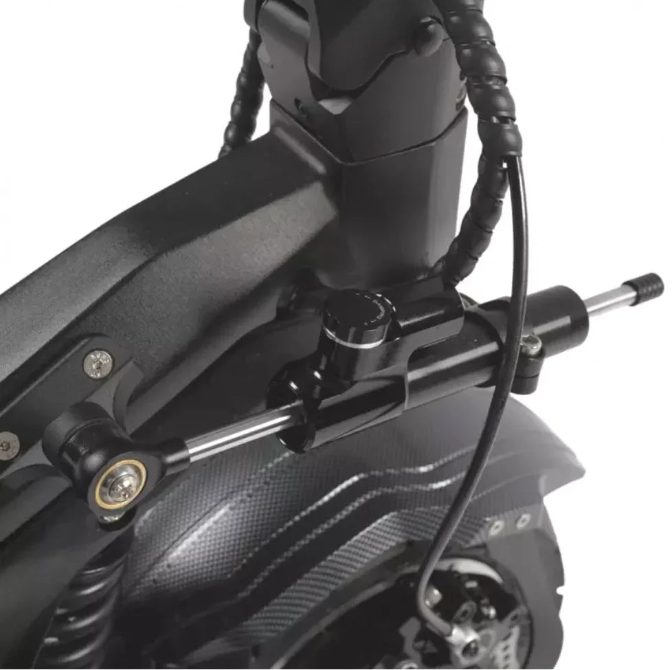 Electric scooter Teverun Fighter 11+ 2024 – steering damper detail close-up