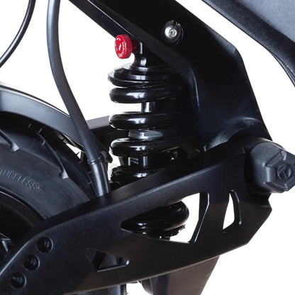 Electric Scooter Teverun Fighter Supreme 7260r features advanced rear suspension for a smooth ride, enhanced stability.