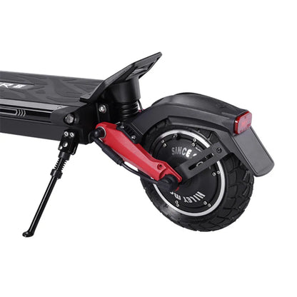 Electric Scooter Hiley Tiger 8 Gtr V4 features a robust rear wheel with durable tires and adjustable suspension.