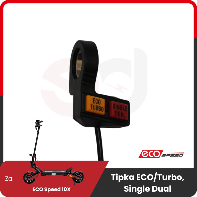 Dual / Turbo Switch for ECO Speed 10X – black switch with yellow and red buttons