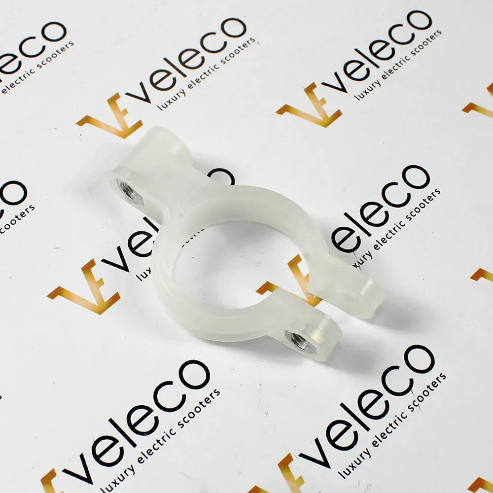 Universal Reflector Holder – white plastic reflector holder, angled view