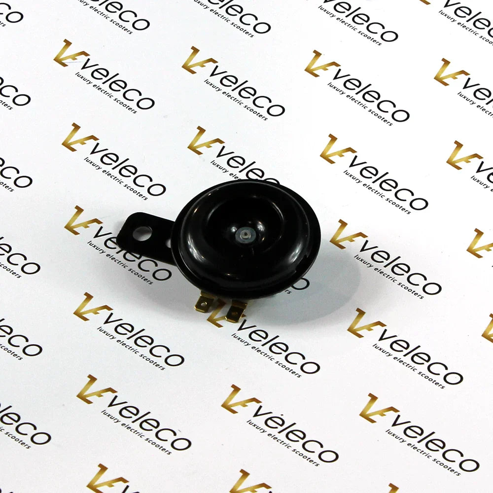 12V 1.5A Universal Horn – black universal horn, front view
