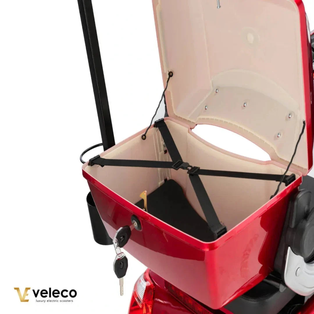 Veleco Draco – open rear storage box, red colour variant