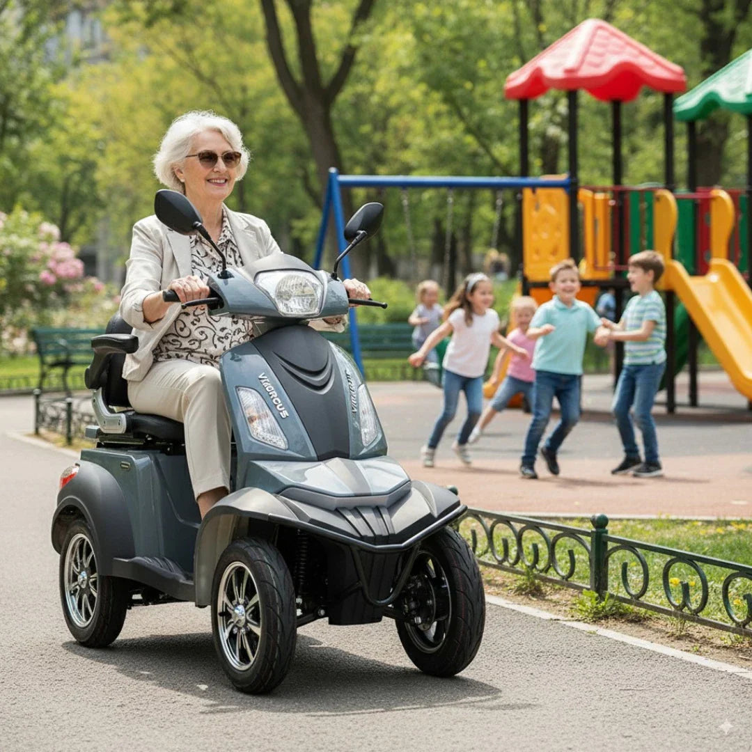 Vigorous VISTA Q1 – elderly woman riding in park