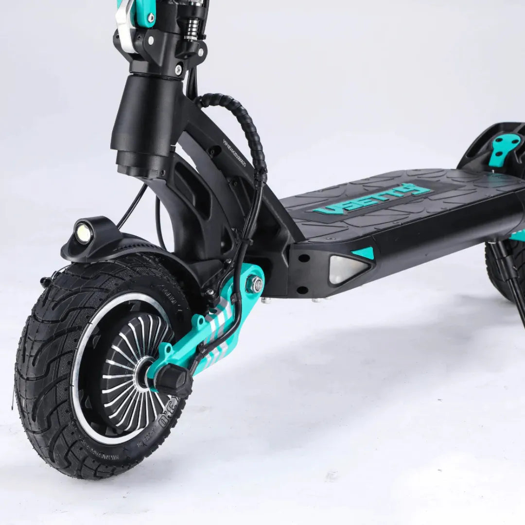Electric Scooter Vsett 9 features a robust frame, a stylish design, and a durable tire for smooth rides.