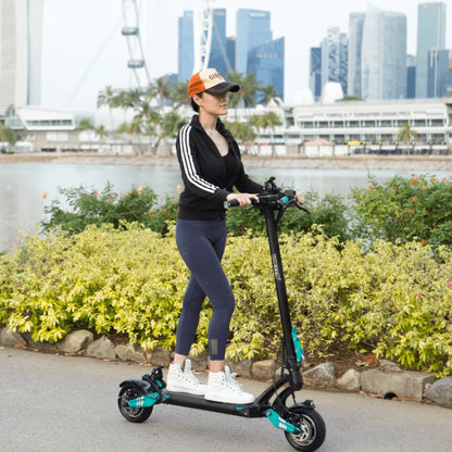 Electric Scooter Vsett 9, sleek design, comfortable riding stance, perfect for urban commuting, high-performance.