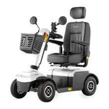Electric Mobility Scooter Veleco Looper, features a comfortable seat, adjustable armrests, and a storage basket.