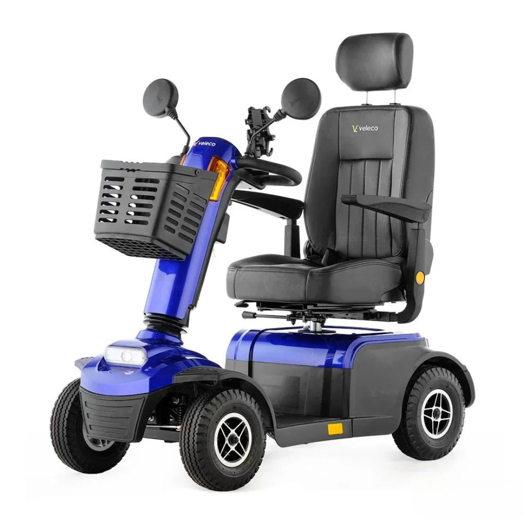 Electric Mobility Scooter Veleco Looper, compact design, comfortable padded seat, sturdy construction, ideal for easy mobility.