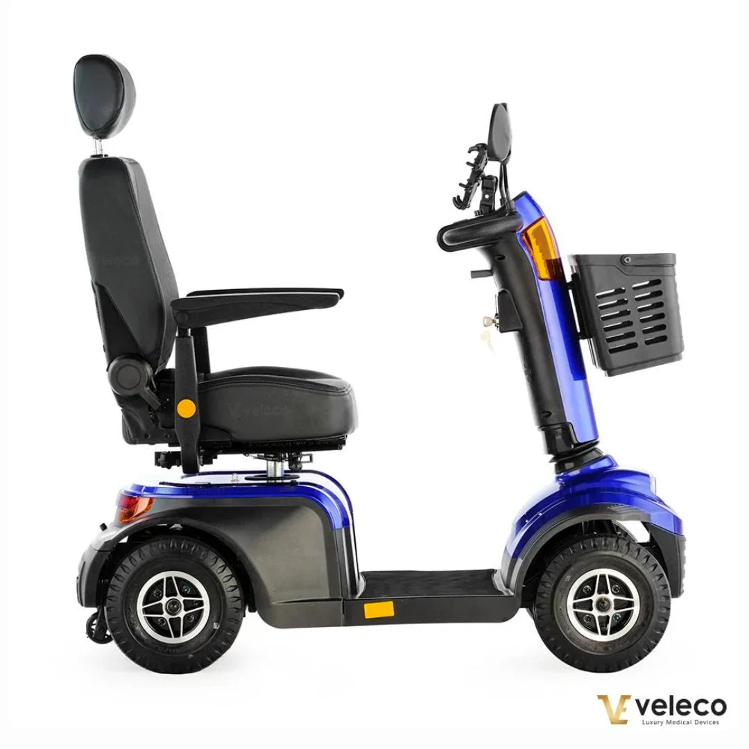 Electric Mobility Scooter Veleco Looper, features a sleek design, comfortable seating and sturdy construction.