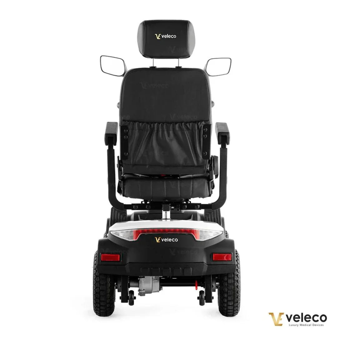 Electric Mobility Scooter Veleco Sharpy features a sleek design, comfortable seating, and durable tires.