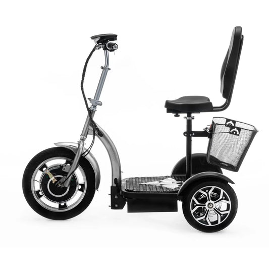 Electric Mobility Scooter Veleco Zt16 features a sleek design, sturdy frame, comfortable seat, and basket.