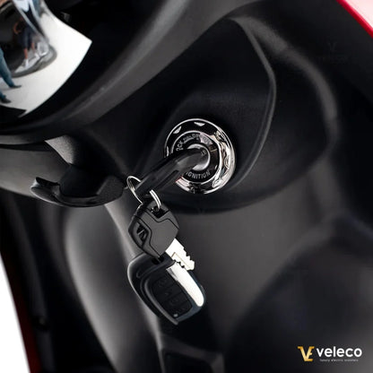 Electric Mobility Scooter Veleco Zt63 features an ignition key system, providing secure operation and convenience.