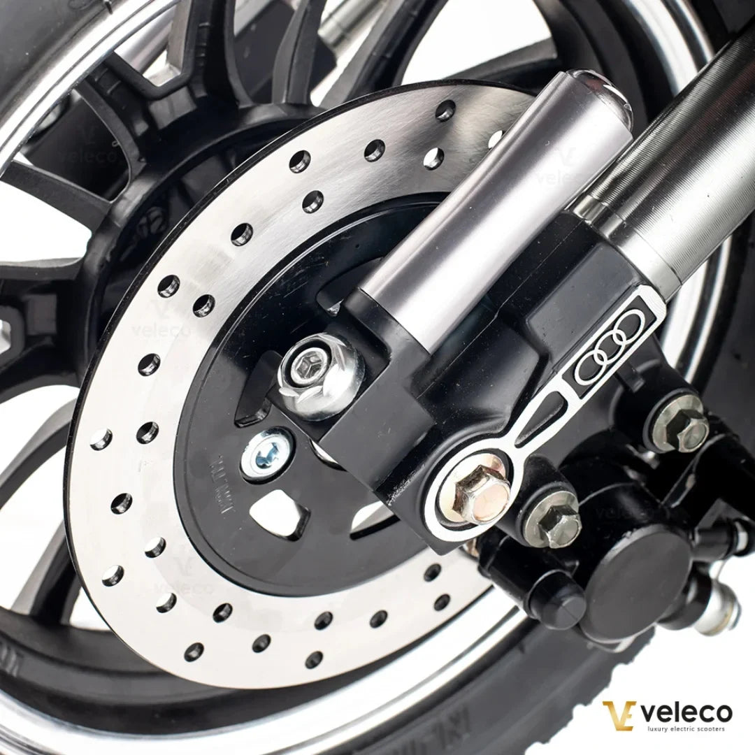 Electric Mobility Scooter Veleco Zt63 features a robust brake system with a precision disc brake design.